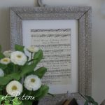 CADRE RECTANGLE PATINE ET PARTITION COTTAGE ET PATINE
