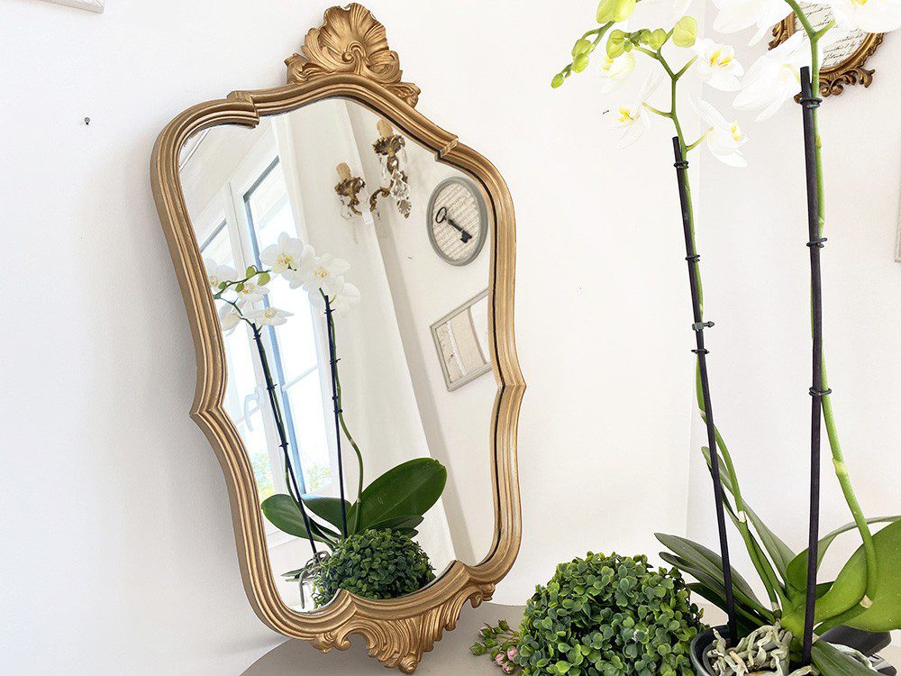 STOCK-MIR-V.23 Miroir ancien vendu dans son jus ou relooké patiné Cottage et Patine